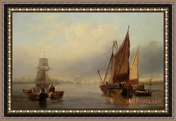James Wilson Carmichael French Fishing Vessels Heading Out to Sea Framed Print