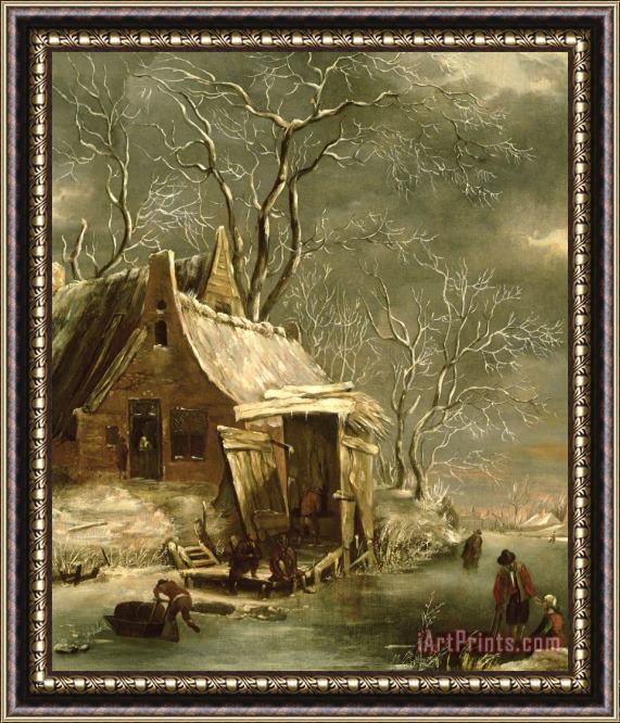 Jan Beerstraten Winter Scene Framed Painting