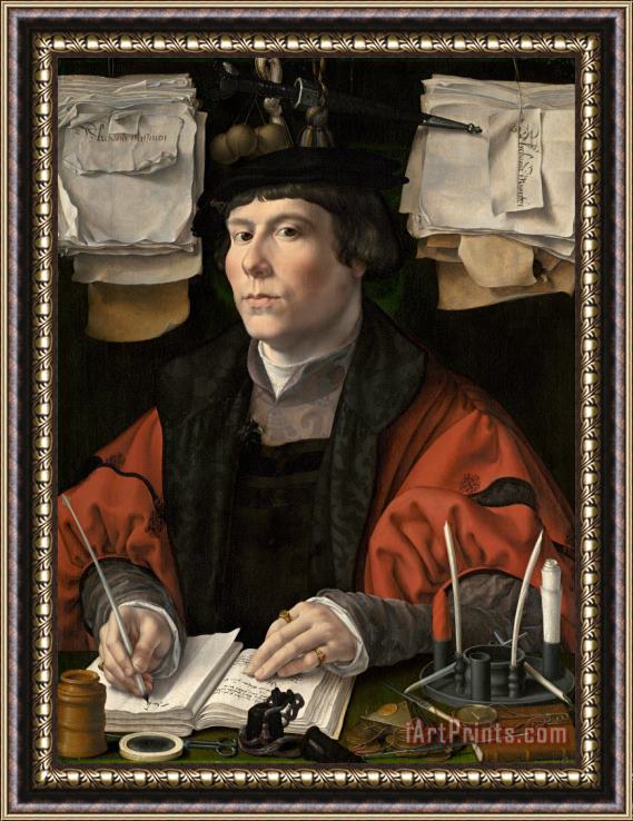 Jan Gossaert Portrait of a Merchant Framed Painting