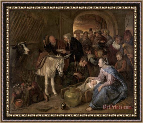 Jan Havicksz Steen The Adoration of The Shepherds Framed Print