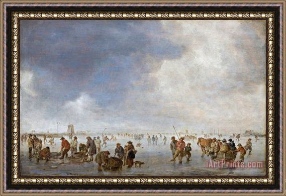 Jan Josefsz van Goyen Winter Scene on The Ice Framed Painting