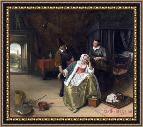 Jan Steen The Lovesick Maiden Framed Painting