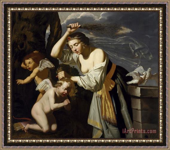 Jan Van Bijlert Venus Chastising Cupid Framed Print