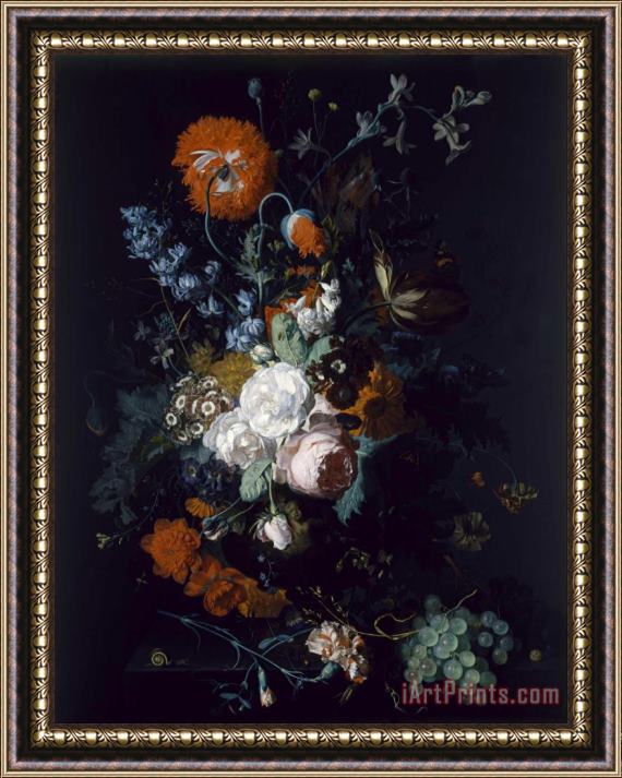 Jan van Huysum  Still Life of Flowers And Fruit Framed Print