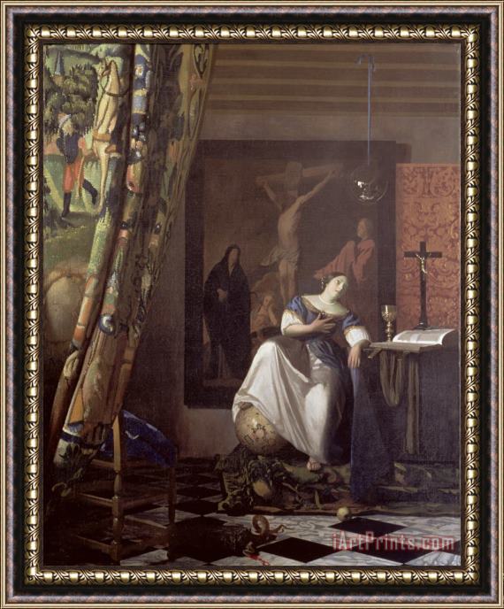 Jan Vermeer Allegory of the Faith Framed Painting