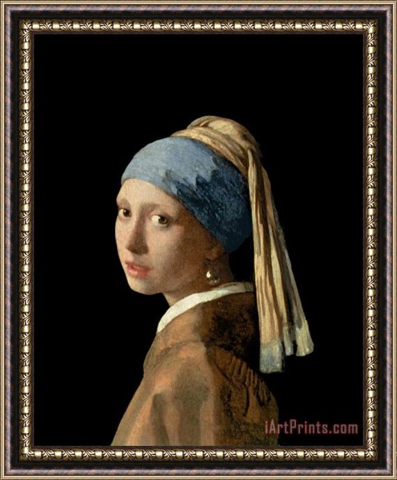 Jan Vermeer Girl with a Pearl Earring Framed Painting