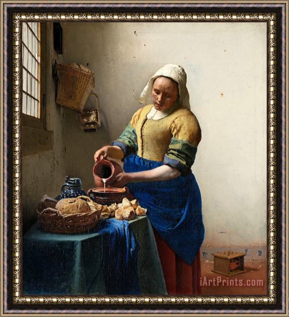 Jan Vermeer Het Melkmeisje Framed Painting
