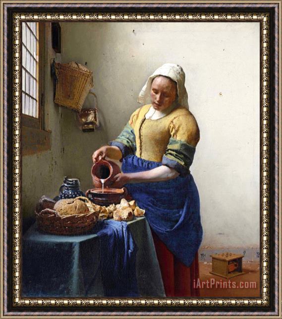 Jan Vermeer The Milkmaid Framed Print