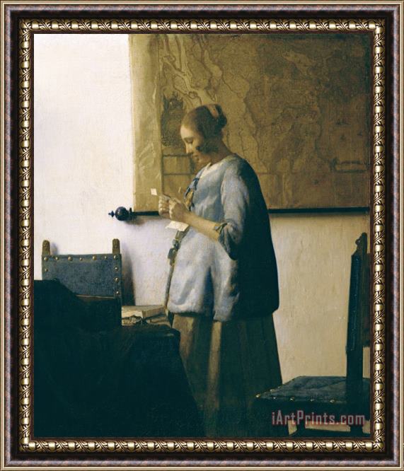 Jan Vermeer Woman Reading a Letter Framed Painting