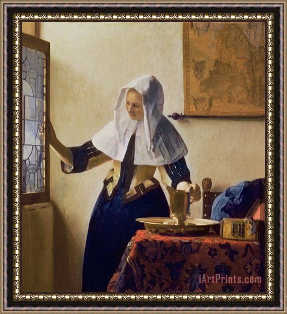 Jan Vermeer Young Woman with a Water Jug Framed Print