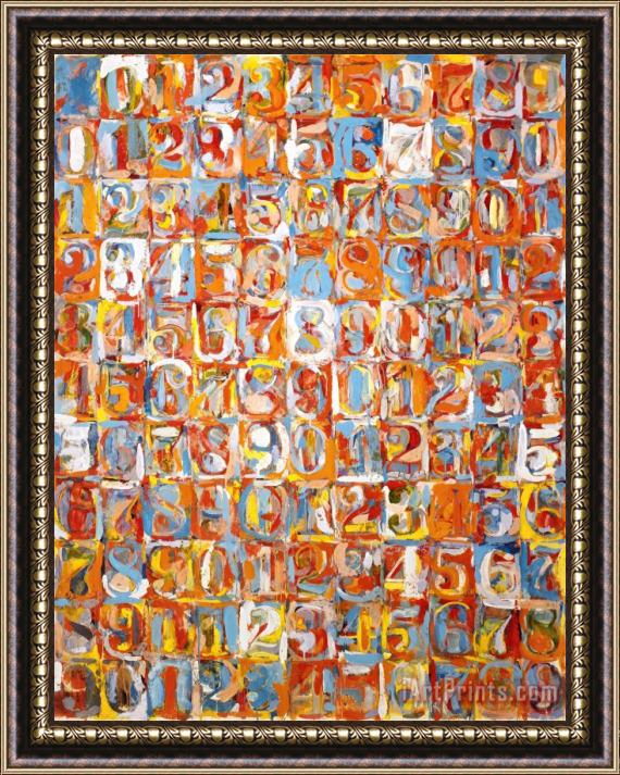 jasper johns Numbers in Color Framed Painting