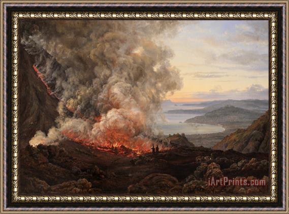 J.C. Dahl Eruption of The Volcano Vesuvius Framed Painting