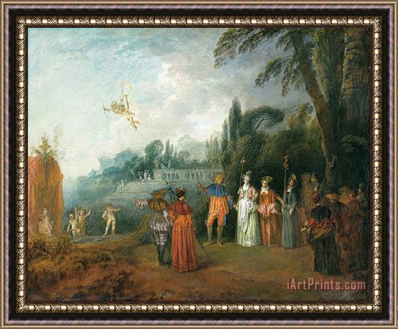Jean Antoine Watteau Embarking to Cythera Framed Painting