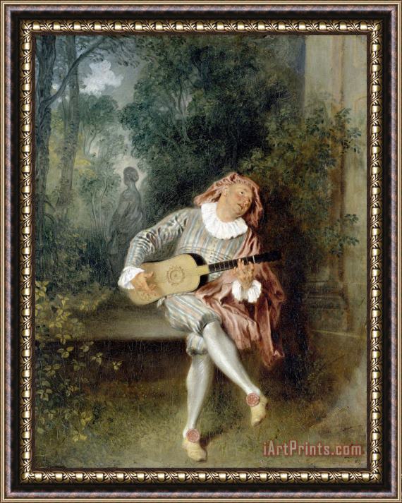 Jean Antoine Watteau Mezzetin Framed Painting