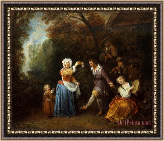 Jean Antoine Watteau The Country Dance Framed Painting