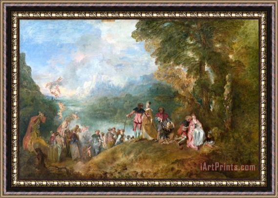 Jean Antoine Watteau The Embarkation for Cythera Framed Painting