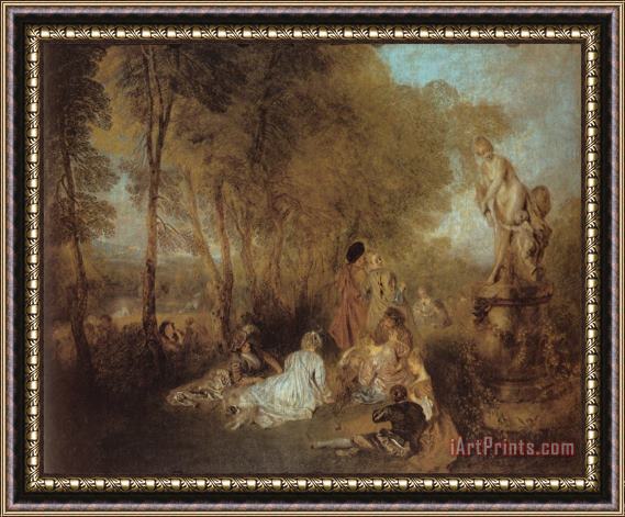 Jean Antoine Watteau The Festival of Love Framed Painting