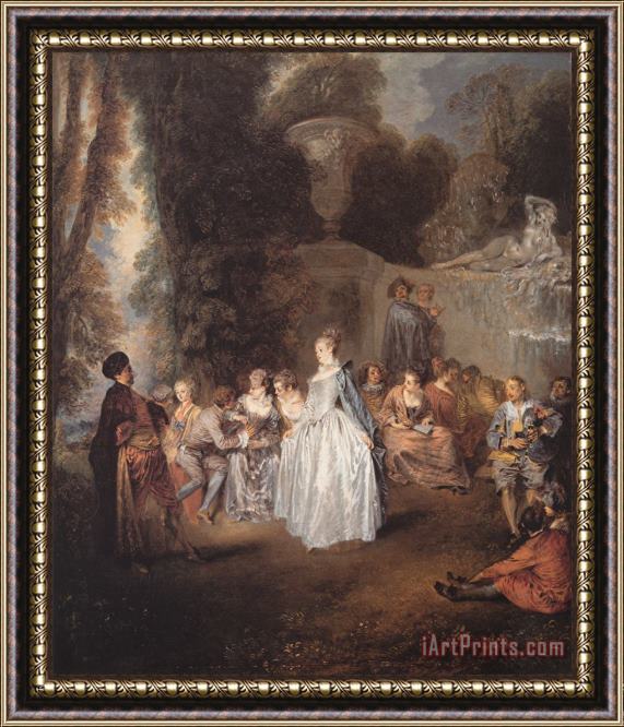 Jean Antoine Watteau The Venitian Festival Framed Painting