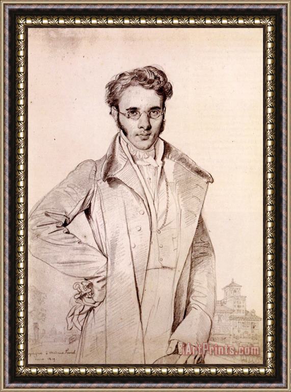 Jean Auguste Dominique Ingres Andre Benoit Barreau, Called Taurel Framed Painting
