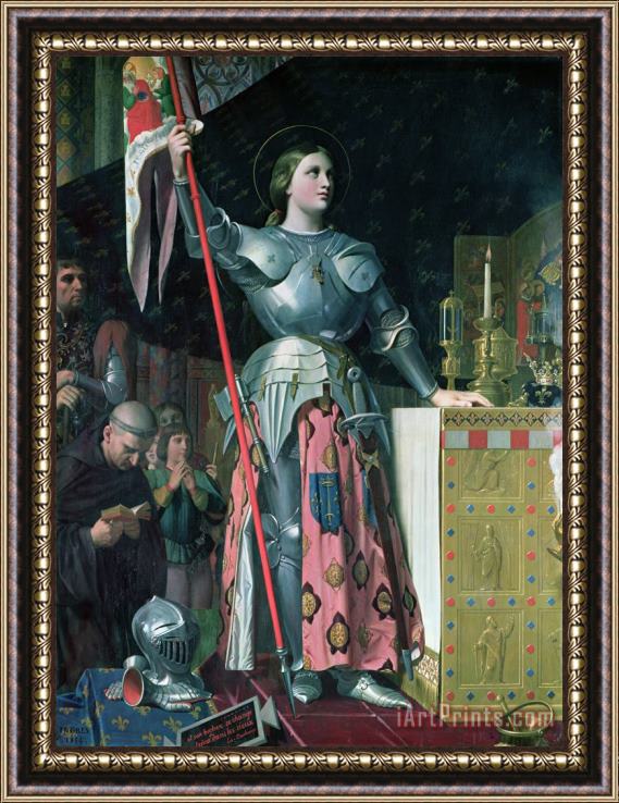 Jean Auguste Dominique Ingres Joan of Arc (1412 31) at The Coronation of King Charles VII (1403 61) 17th July 1429 Framed Print