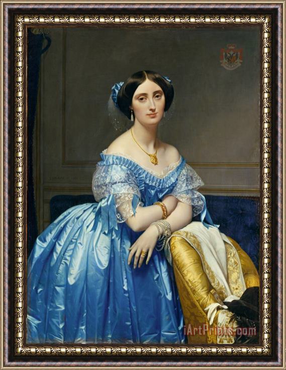Jean Auguste Dominique Ingres Josephine Eleonore Marie Pauline De Galard De Brassac De Bearn, Princesse De Broglie Framed Painting