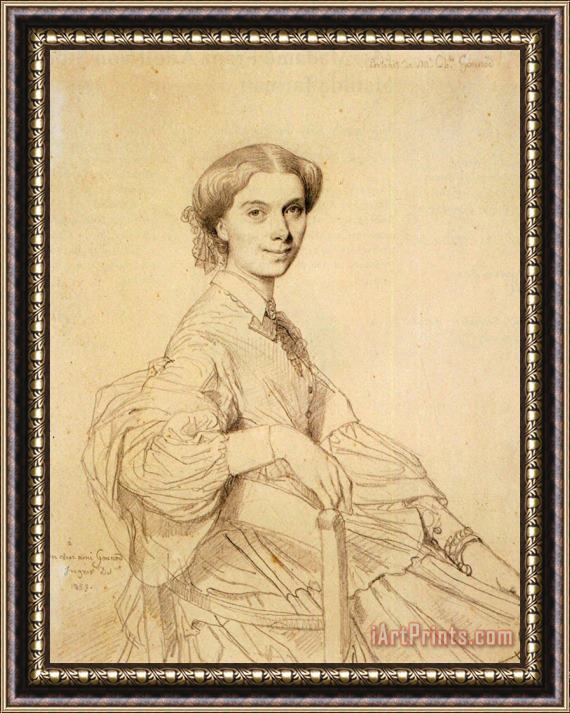 Jean Auguste Dominique Ingres Madame Charles Gounod, Born Anna Zimmermann Framed Painting
