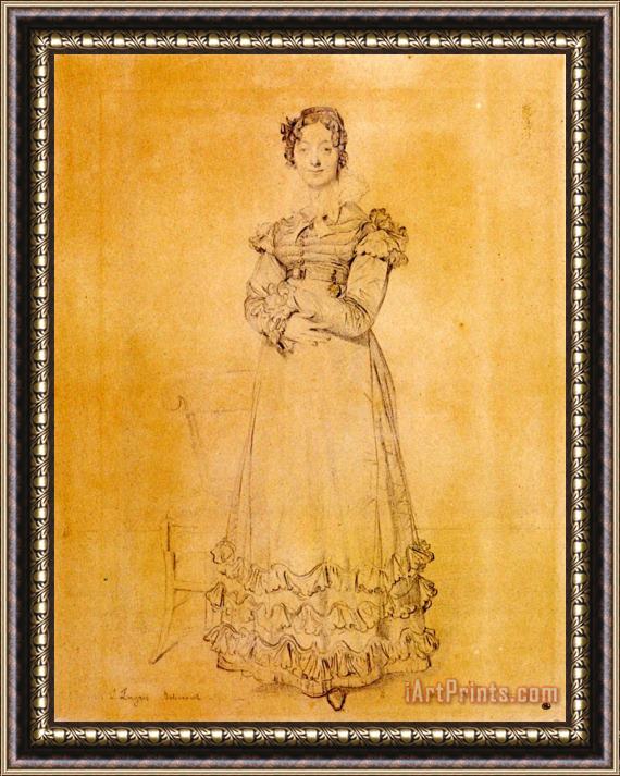 Jean Auguste Dominique Ingres Madame Jacquelles Louis Leblanc, Born Francoise Poncelle Framed Painting