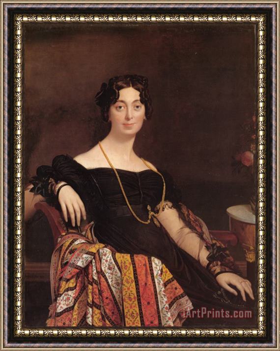 Jean Auguste Dominique Ingres Madame Jacqueslouis Leblanc, Nee Francoise Poncelle Framed Painting