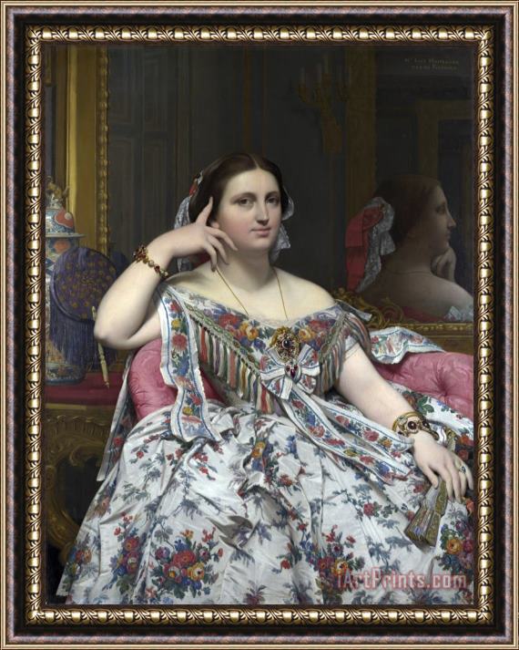 Jean Auguste Dominique Ingres Madame Moitessier Framed Painting
