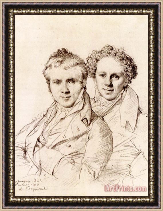 Jean Auguste Dominique Ingres Otto Magnus Von Stackelberg And, Possibly, Jackob Linckh Framed Painting