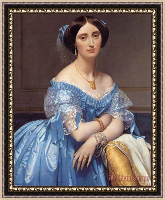 Jean Auguste Dominique Ingres Portrait Of The Princesse De Broglie Framed Painting