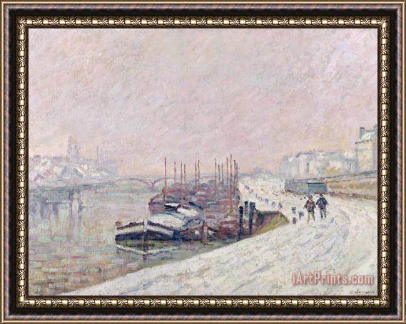 Jean Baptiste Armand Guillaumin Snow In Rouen Framed Painting