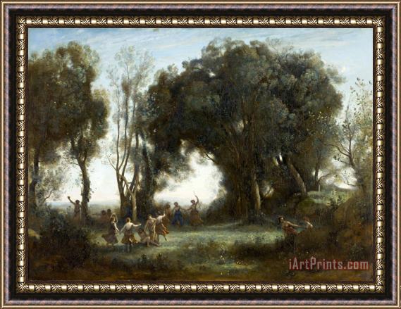 Jean Baptiste Camille Corot A Morning. The Dance of The Nymphs Framed Print