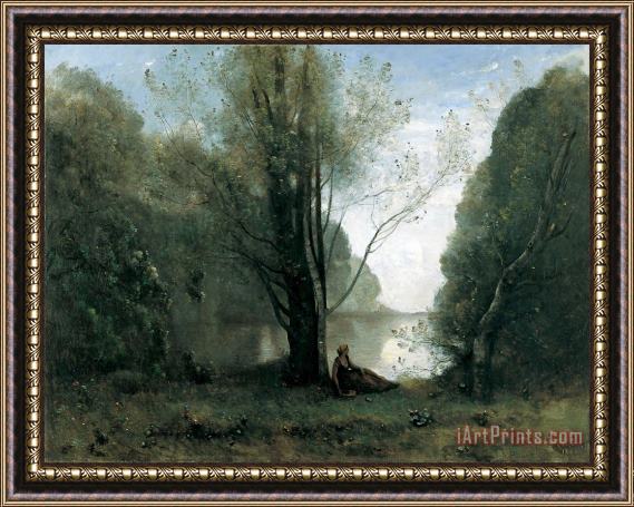 Jean Baptiste Camille Corot The Solitude. Recollection of Vigen, Limousin Framed Print