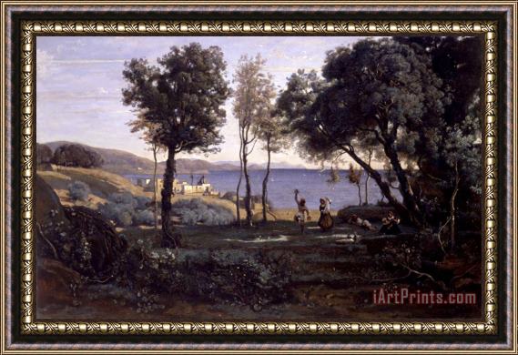Jean Baptiste Camille Corot View Near Naples Framed Print