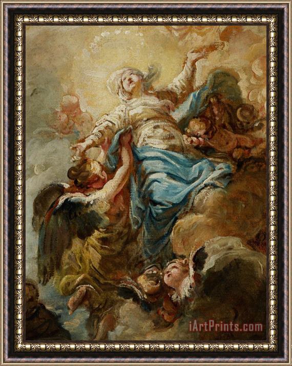 Jean Baptiste Deshays de Colleville Study For The Assumption Of The Virgin Framed Painting