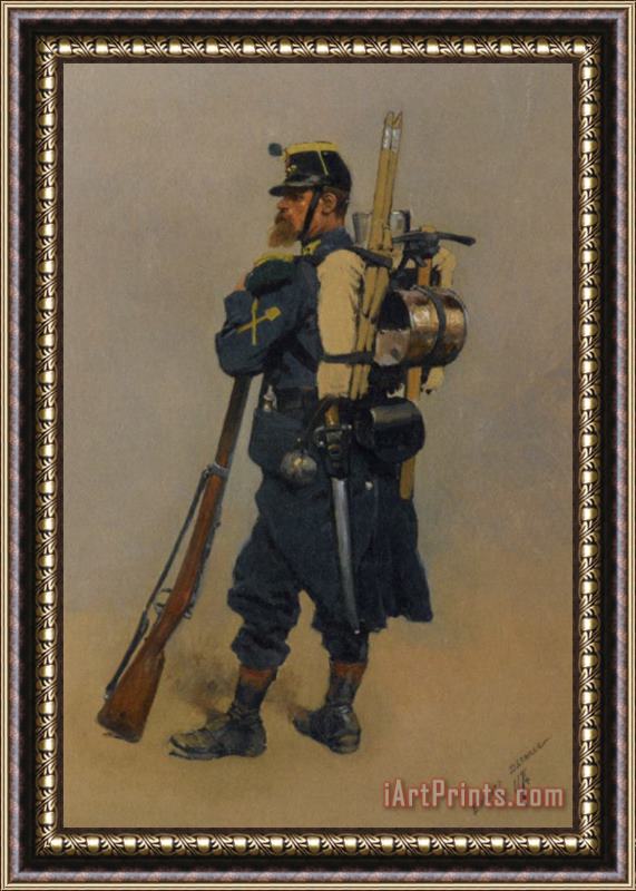 Jean Baptiste Edouard Detaille Un Soldat De Linfanterie Framed Print