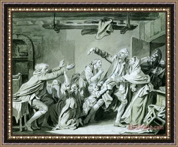 Jean-Baptiste Greuze  A Father Curses Hos Ungrateful Son, 1777 Framed Painting