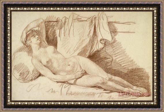 Jean-Baptiste Greuze  Reclining Female Nude Study for 