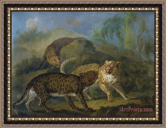 Jean Baptiste Oudry Trois Leopards Framed Painting