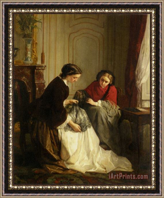Jean-baptiste Trayer The Lace Makers Framed Painting