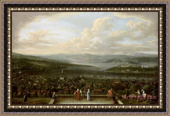 Jean Baptiste Vanmour View of Istanbul From The Dutch Embassy at Pera Framed Painting