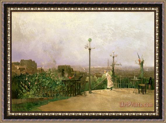 Jean dAlheim Paris seen from the heights of Montmartre Framed Painting