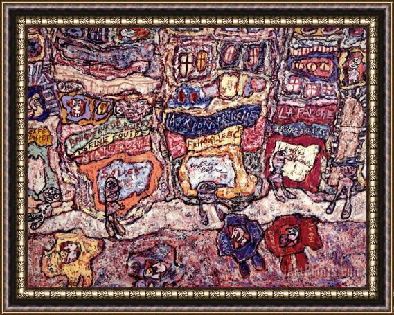 Jean Dubuffet Aux Bons Principles, 1961 Framed Painting