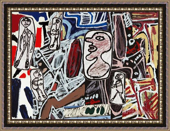 Jean Dubuffet Faits Memorables III (memorable Events Iii), 1978 Framed Painting