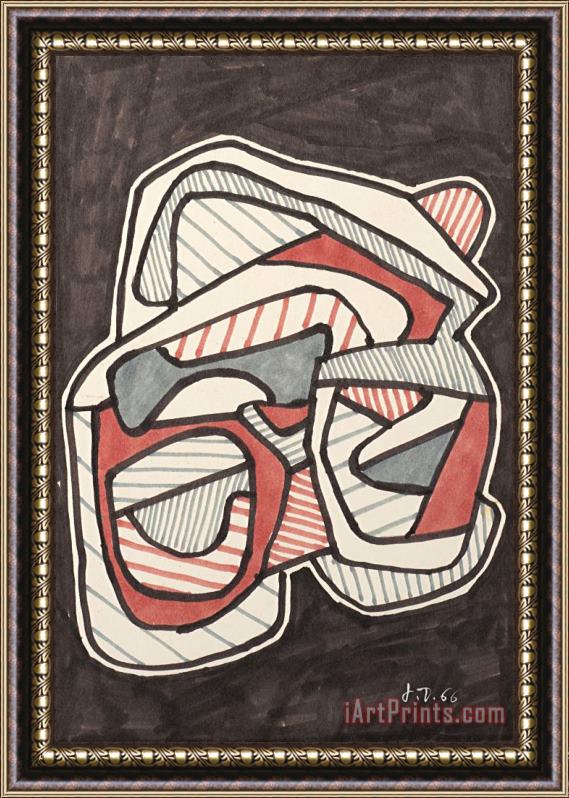 Jean Dubuffet Les Lunettes, 1966 Framed Painting