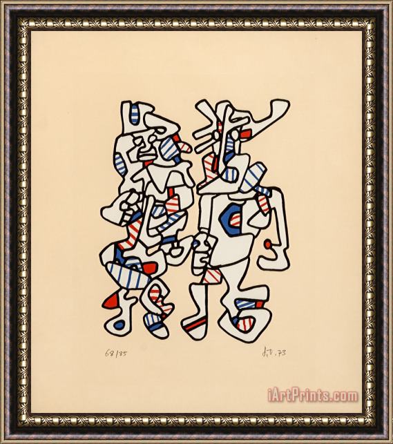 Jean Dubuffet Parade Nuptiale (courtship), 1973 Framed Painting