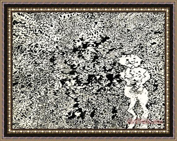 Jean Dubuffet Personnage Dans Un Paysage Framed Print