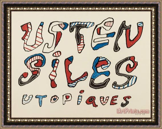 Jean Dubuffet Ustensiles Utopiques, 1966 Framed Painting