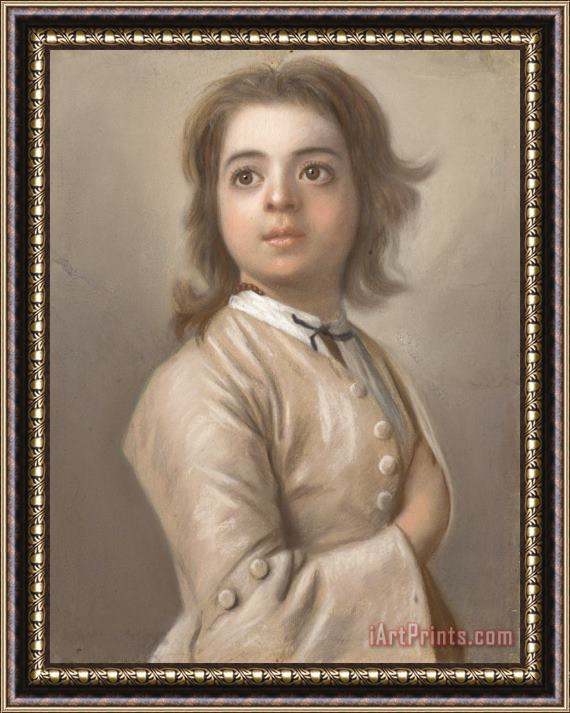 Jean-Etienne Liotard Studie Van Een Jongen Ten Halven Lijve Framed Painting